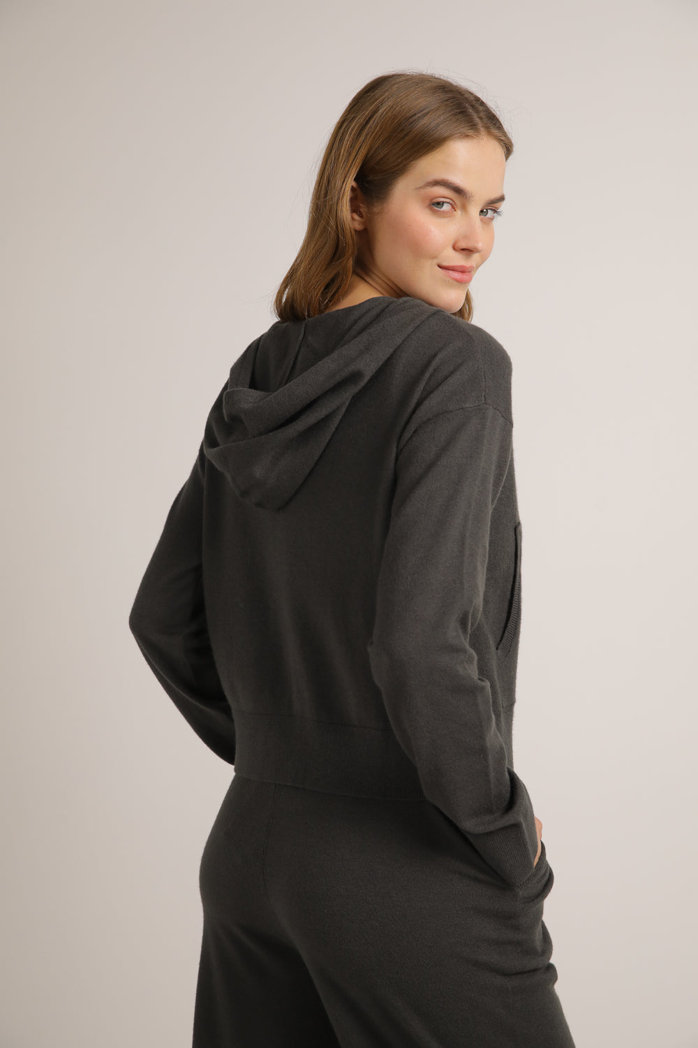 Knitted Zipped Hoodie