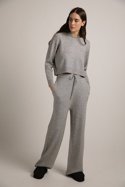 Knitted Rib Crop Hoodie
