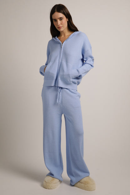Knitted Rib Wide Leg Pants

