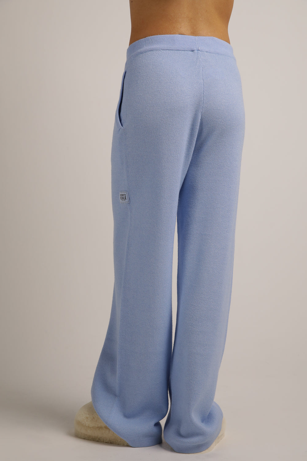 Knitted Rib Wide Leg Pants
