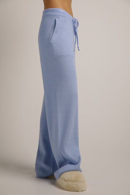 Knitted Rib Wide Leg Pants

