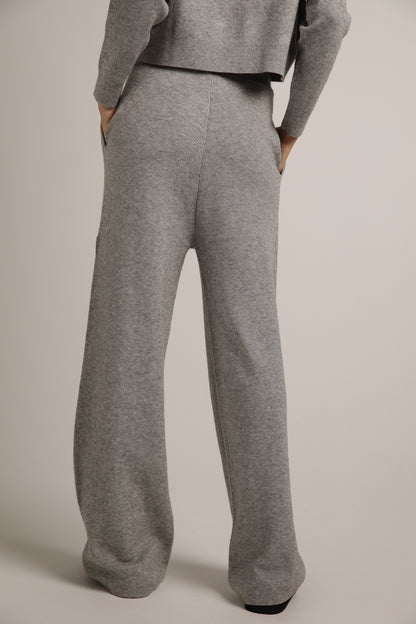 Knitted Rib Wide Leg Pants
