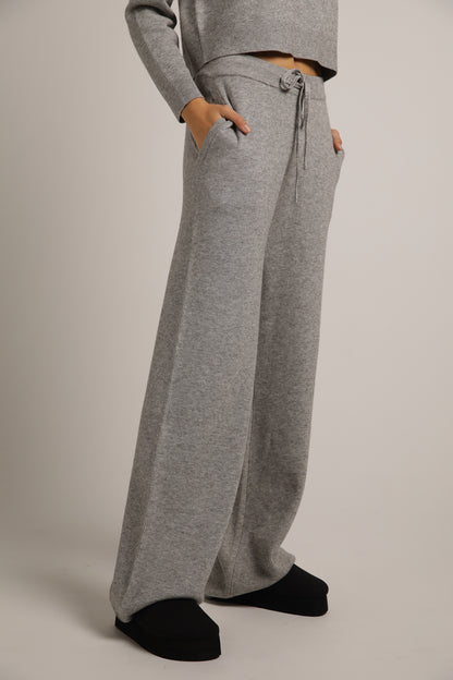 Knitted Rib Wide Leg Pants

