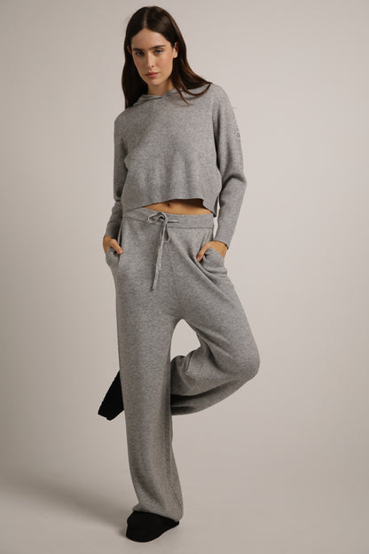 Knitted Rib Wide Leg Pants
