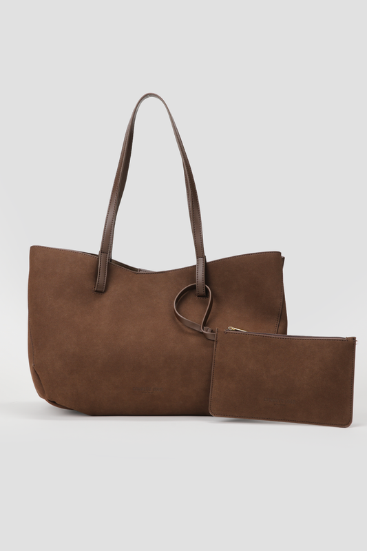 Faux Suede Tote Bag