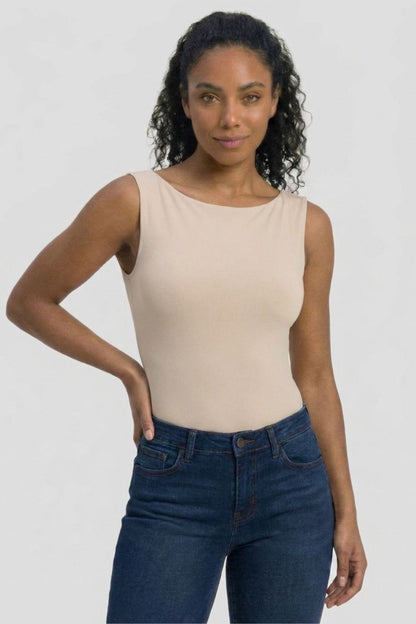 Boat Neck Bodysuit With Inner Shelf