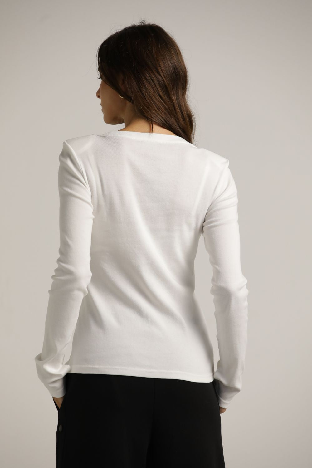 Long-Sleeve Cotton T-Shirt With Thumbholes