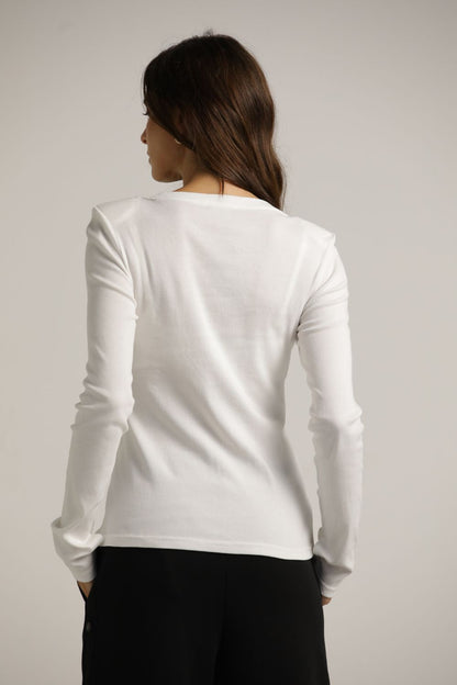 Long-Sleeve Cotton T-Shirt With Thumbholes