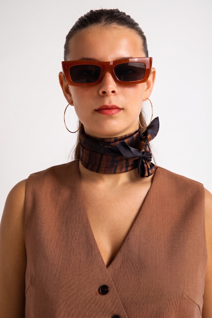 Brown Black Stripe Scarf