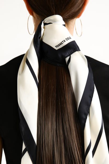 Geometric Logo Print Scarf