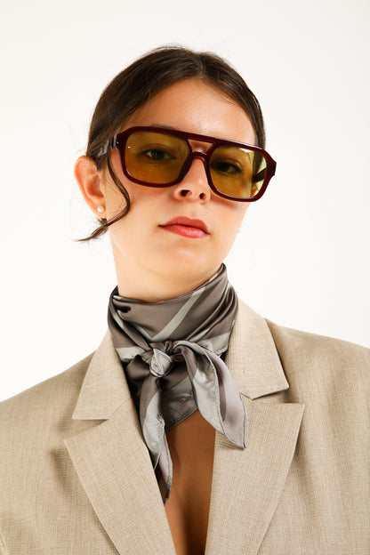 Geometric Print Logo Scarf