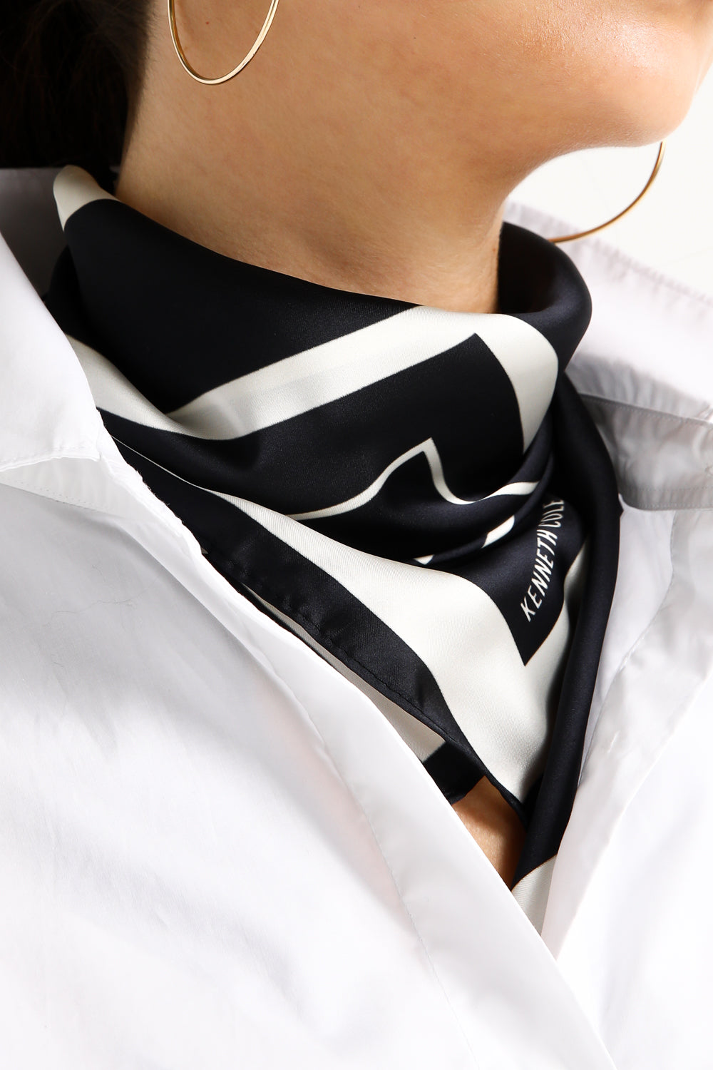 Blue Geometric Logo Scarf