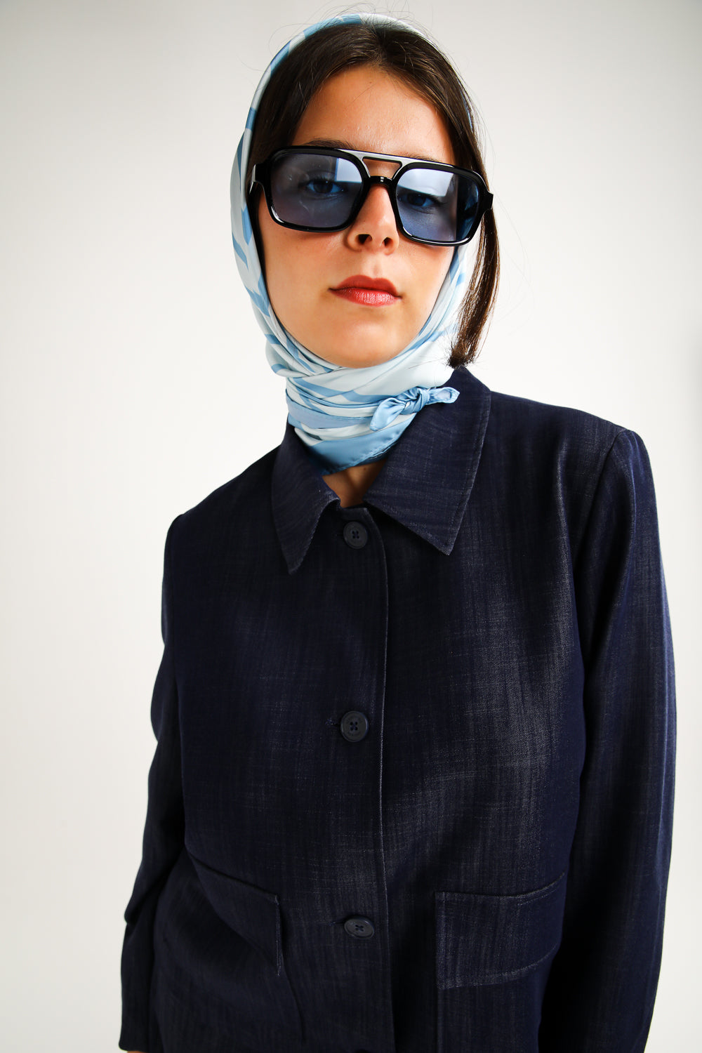Geometric Logo Print Scarf