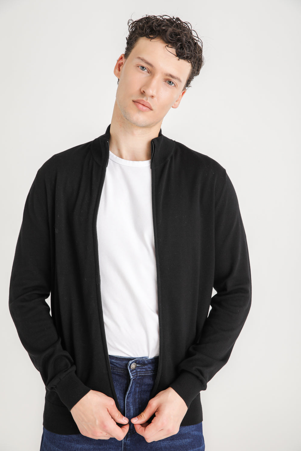 Cotton Zip Cardigan