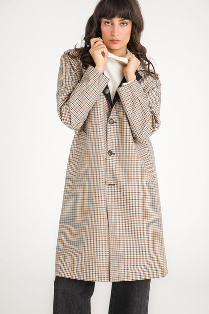 Reversible Check Trench Coat