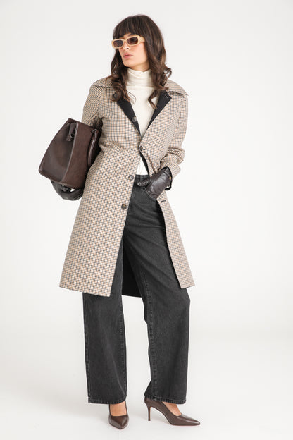 Reversible Check Trench Coat