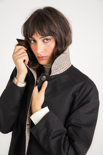 Reversible Check Trench Coat