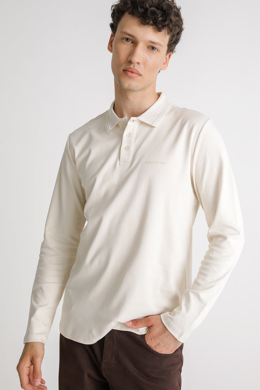 Long Sleeve Cotton Polo Shirt