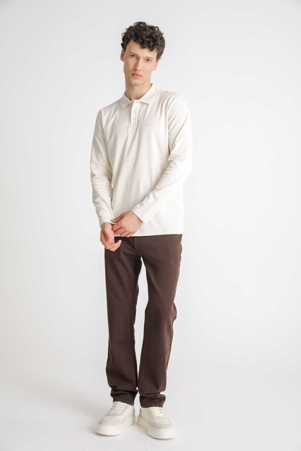 Long Sleeve Cotton Polo Shirt