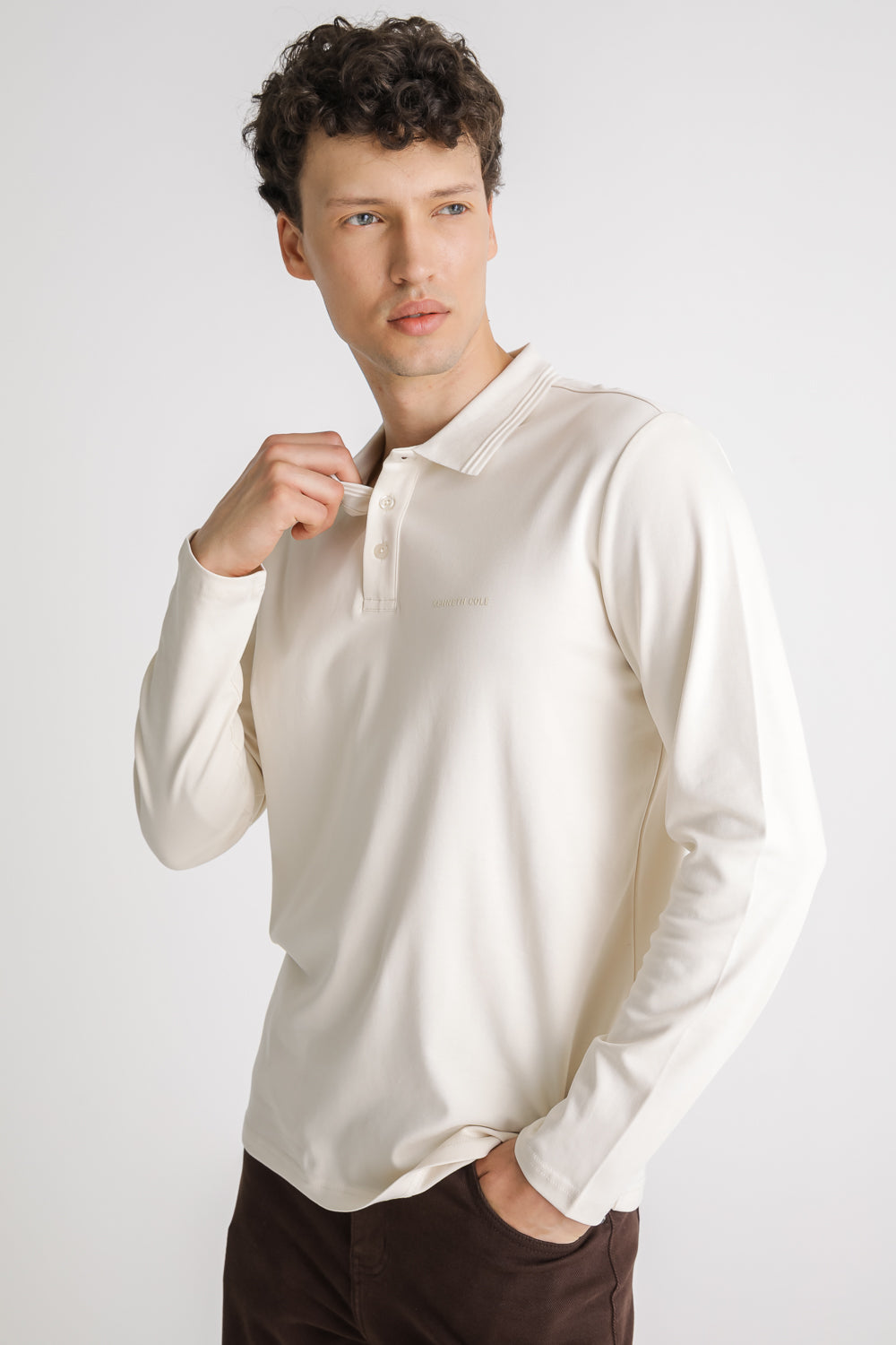 Long Sleeve Cotton Polo Shirt