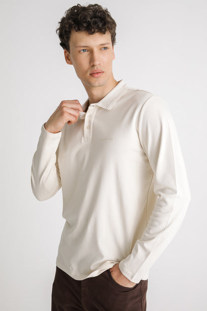 Long Sleeve Cotton Polo Shirt