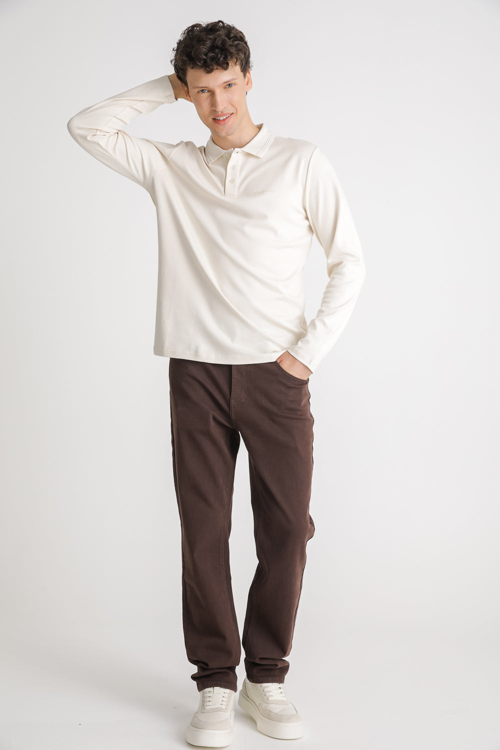 Long Sleeve Cotton Polo Shirt