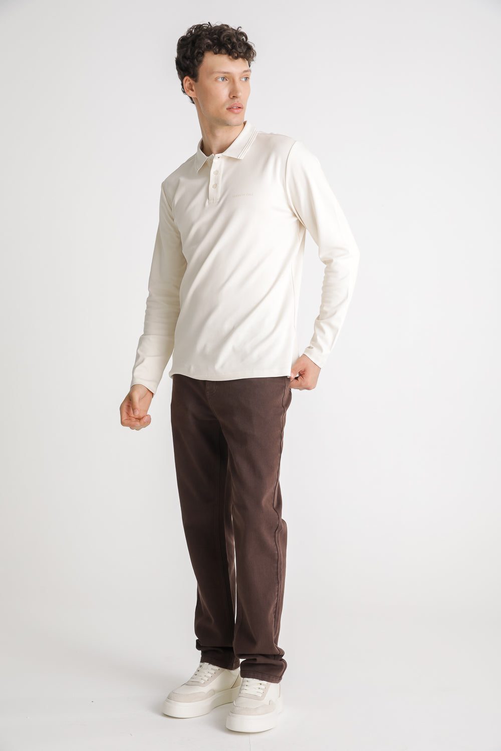 Long Sleeve Cotton Polo Shirt