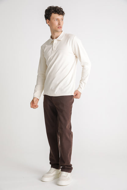 Long Sleeve Cotton Polo Shirt