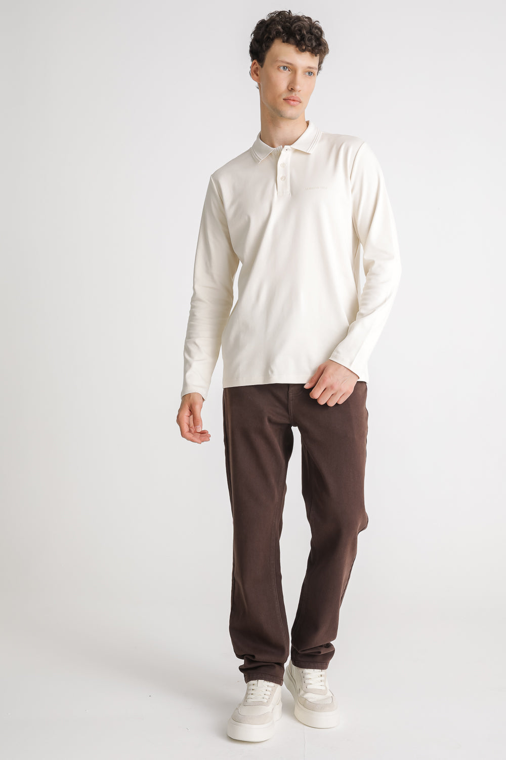 Long Sleeve Cotton Polo Shirt