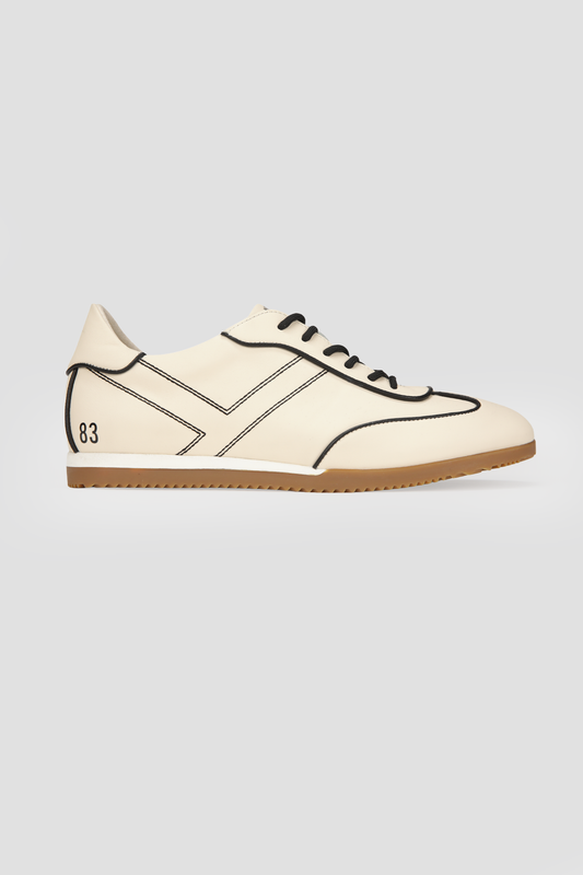 Contrast Piping Leather Sneaker