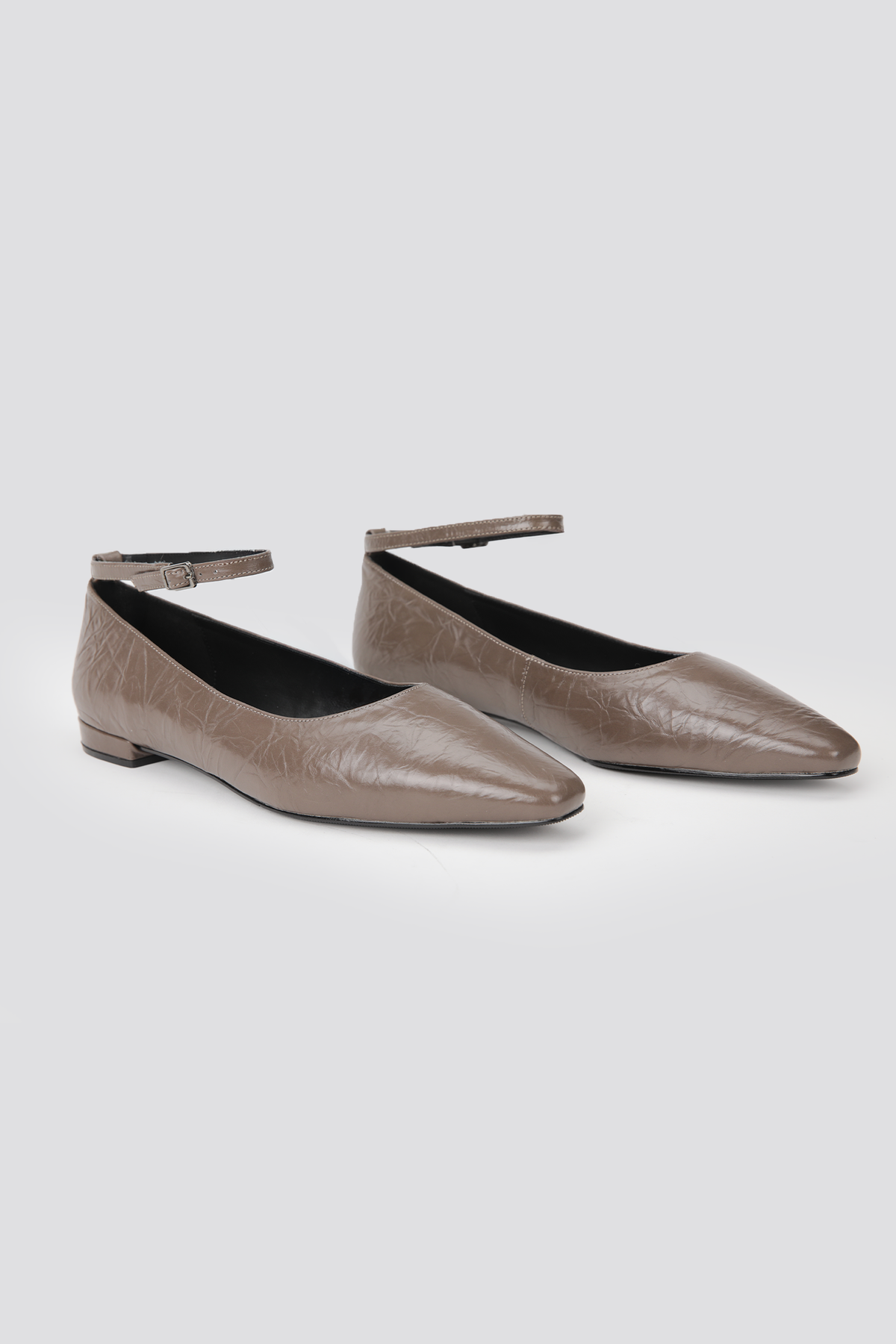 Leather Ankle Strap Flats