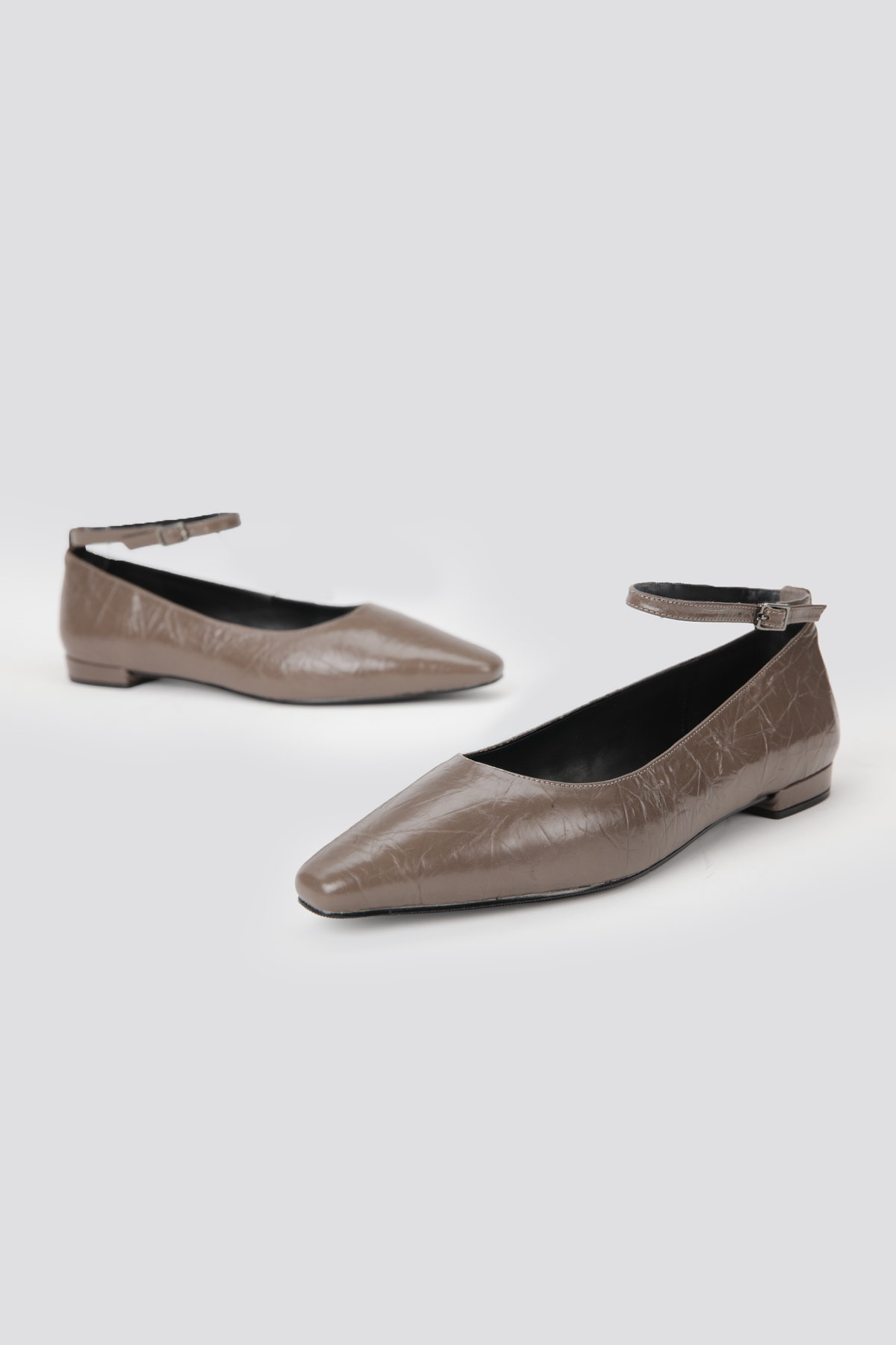 Leather Ankle Strap Flats