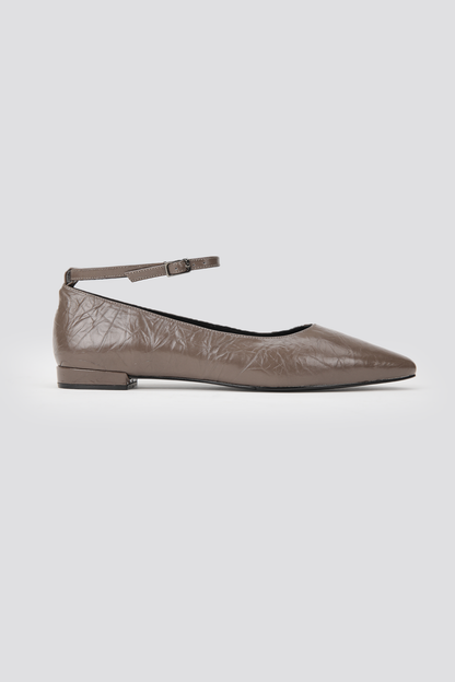 Leather Ankle Strap Flats