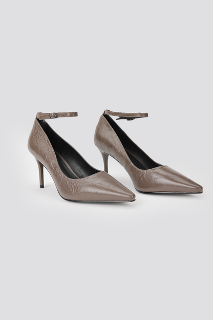 Leather Ankle Strap Heels