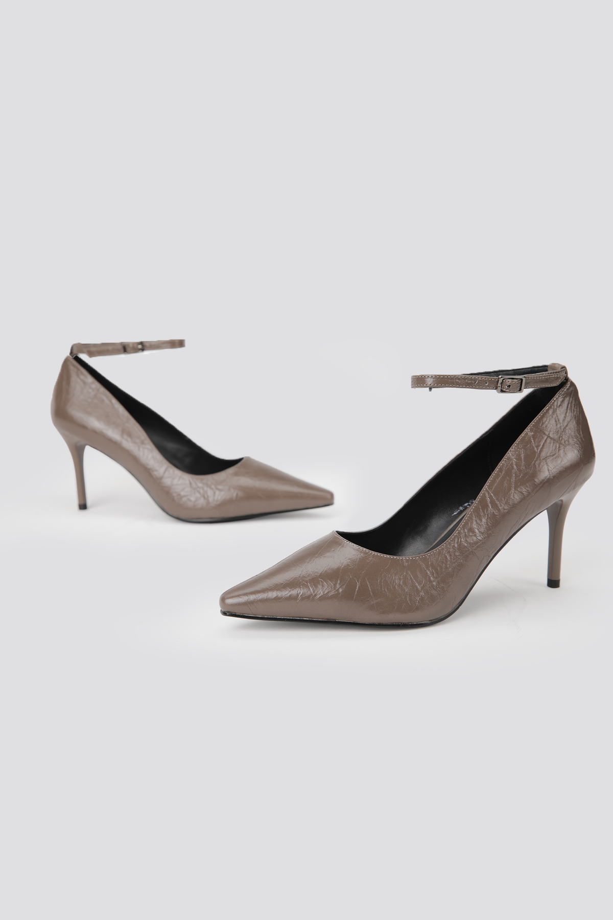 Leather Ankle Strap Heels