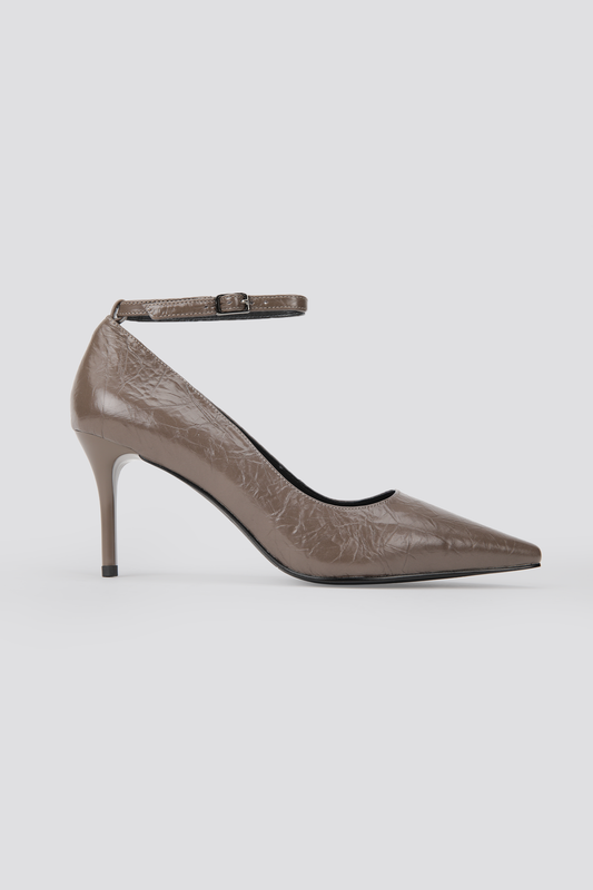 Leather Ankle Strap Heels