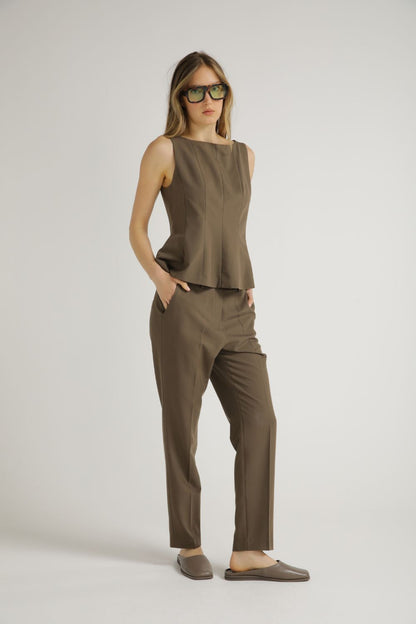 Peplum Zip Top