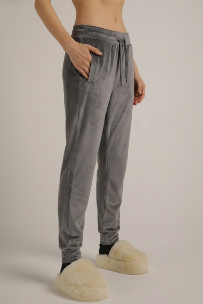 Velvet Cuffed Jog Pants