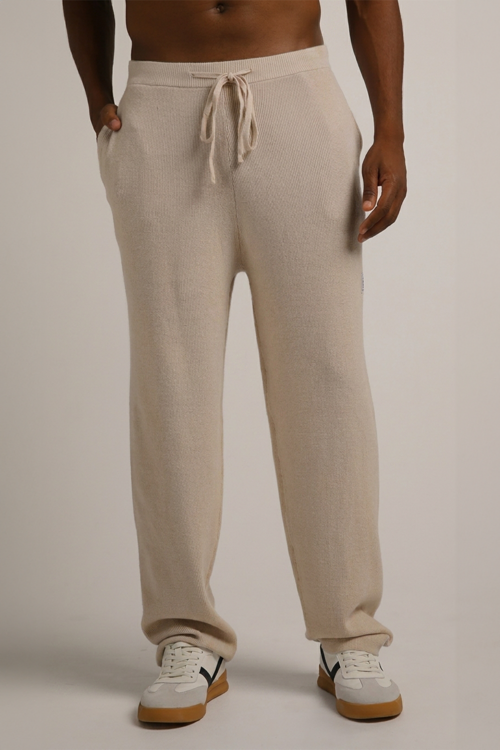 Knitted Rib Straight Leg Pants