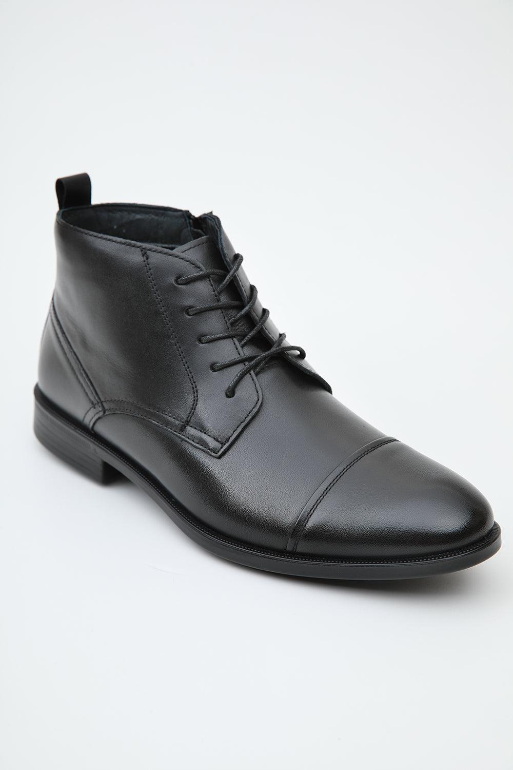 Leather Lace-Up Boots