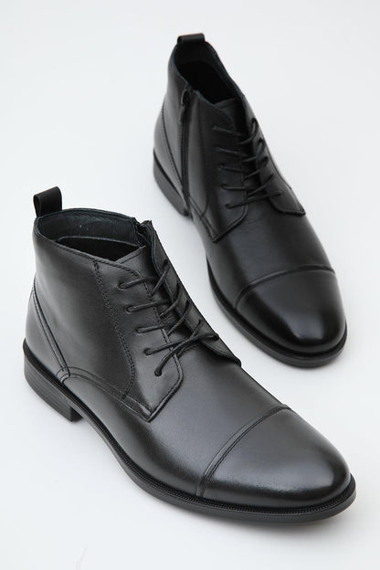 Leather Lace-Up Boots