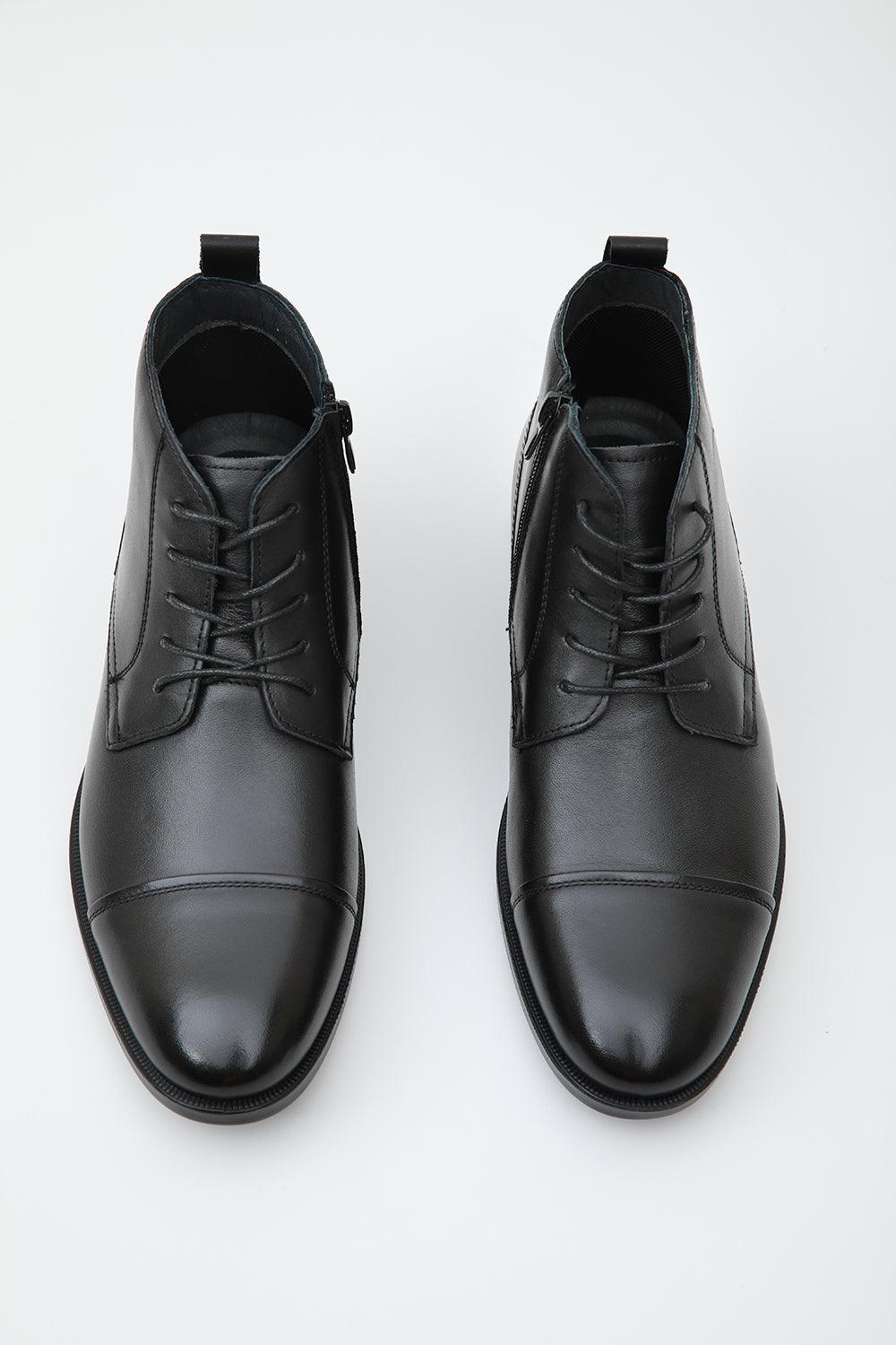 Leather Lace-Up Boots
