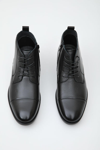 Leather Lace-Up Boots