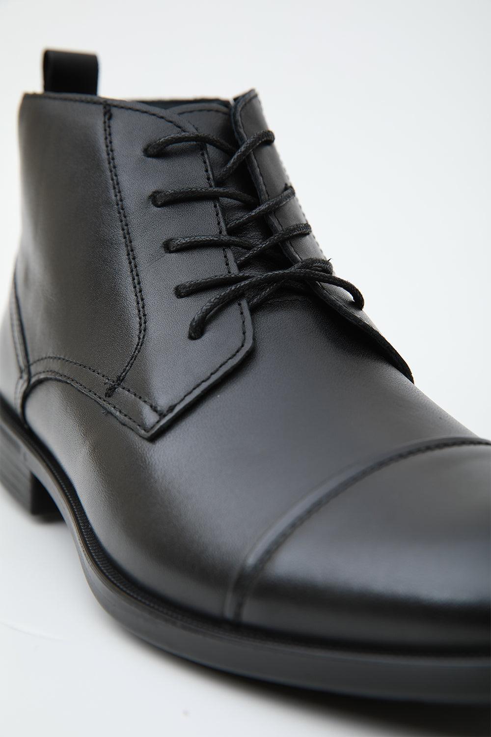 Leather Lace-Up Boots